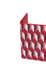 Dellel Deri Monogram Red Card Holder