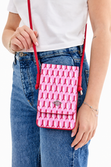 Dellel Deri Pink Helion Phone Bag