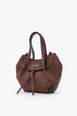 Loventa Mini Tote Bag Niesha - S Black Bİtter Brown Suede