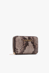 Loventa Genuine Leather Zippered Card Holder Wallet – Blanca Coffee Snake