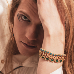 Maison Lygos Ravenna Rectangle Enamel Bracelet