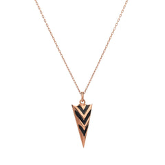 Chaseldor Triangle Black Striped Silver Necklace
