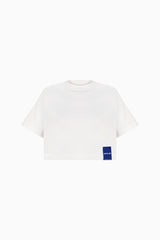 Knitology KNTLGY Oversize Flag White Crop T-Shirt