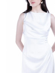 Peploum Amor Draped Satin Dress
