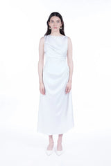 Peploum Amor Draped Satin Dress