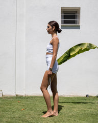 IAMLOVEIN White' Shirring Shorts