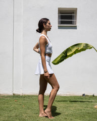 IAMLOVEIN White' Lola Ultra Mini Shorts Skirt