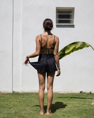 IAMLOVEIN Black' Lola Ultra Mini Shorts Skirt