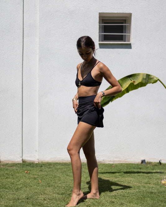 IAMLOVEIN Black' Lola Ultra Mini Shorts Skirt