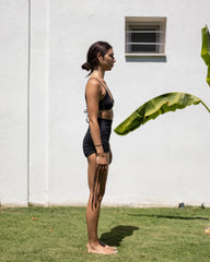 IAMLOVEIN Black' Shirring Shorts