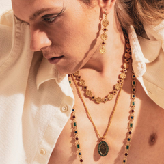 Maison Lygos Galla Placidia Square Enamel Necklace