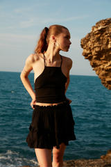 Handarte Los Angeles Siyah Müslin Etek