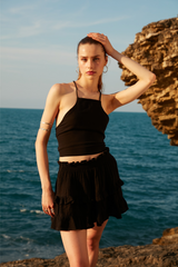 Handarte Los Angeles Siyah Müslin Etek