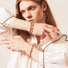 Maison Lygos Galla Placidia Square Enamel Bracelet