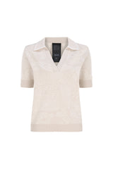 Knitology KNTLGY Fingerprint Jacquard Polo Top