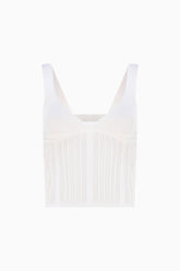 KNTLGY White Knitted Corset-Looking Top