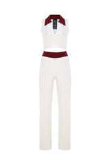 Knitology KNTLGY Beyaz Ajurlu Örme Pantolon