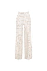 Knitology KNTLGY White Diagonal Printed Pants