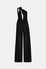 Colección Tansu New York Adjustable Glitter Belt Detailed Black Jumpsuit