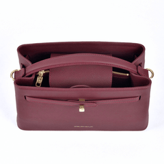 Atelier Galin Cube Lock Bag - Merlot