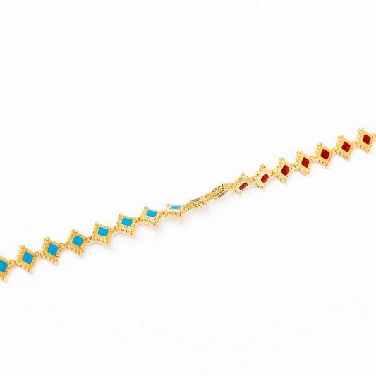 Maison Lygos Ravenna Square Enamel Necklace