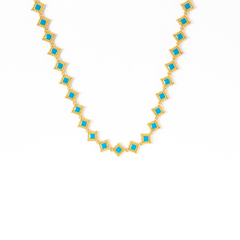 Maison Lygos Ravenna Square Enamel Necklace