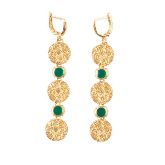 Maison Lygos Theodora Round Enamel Earrings