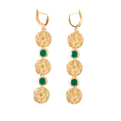 Maison Lygos Theodora Round Enamel Earrings