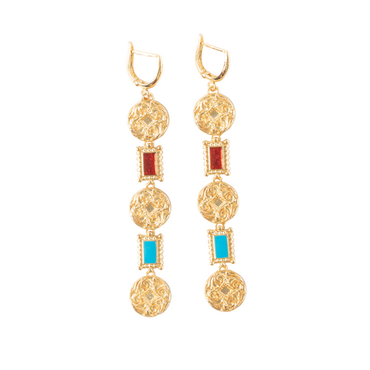 Maison Lygos Theodora Rectangle Enamel Earrings