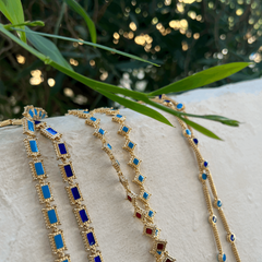 Maison Lygos Ravenna Square Enamel Necklace