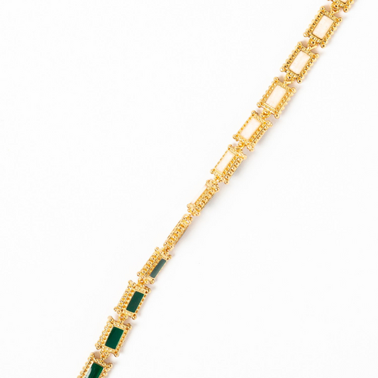 Maison Lygos Ravenna Rectangle Enamel Necklace