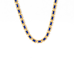 Maison Lygos Ravenna Rectangle Enamel Necklace