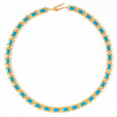 Maison Lygos Ravenna Rectangle Enamel Necklace