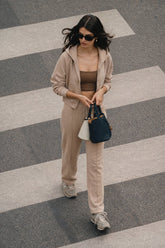 Wear Three Points Taş Rengi Zipper Sweatshirt