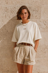 Aimée Sunbeam Oversize Drop Shoulder Ecru Tshirt