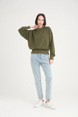 Aimée Wide Waist Cincher Yeşil Sweatshirt