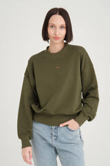 Aimée Wide Waist Cincher Yeşil Sweatshirt