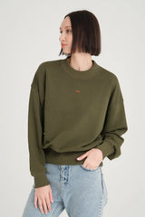 Aimée Wide Waist Cincher Yeşil Sweatshirt