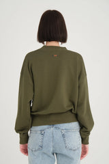 Aimée Wide Waist Cincher Yeşil Sweatshirt