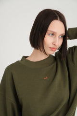 Aimée Wide Waist Cincher Yeşil Sweatshirt