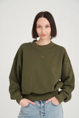 Aimée Wide Waist Cincher Yeşil Sweatshirt