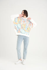 Aimée Free Bej Etnik Desenli Sweatshirt