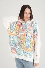 Aimée Free Bej Etnik Desenli Sweatshirt