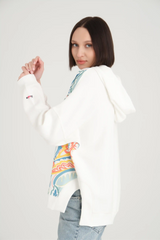 Aimée Free Bej Etnik Desenli Sweatshirt