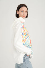 Aimée Free Bej Etnik Desenli Sweatshirt