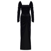 Alia Studio Contessa Elbise in Velvet Siyah