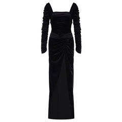Alia Studio Contessa Elbise in Velvet Siyah