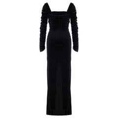 Alia Studio Contessa Elbise in Velvet Siyah