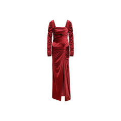 Alia Studio Contessa Elbise in Velvet Kırmızı