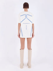 Knitology Beyaz Sırtı Baskılı Oversize T-shirt